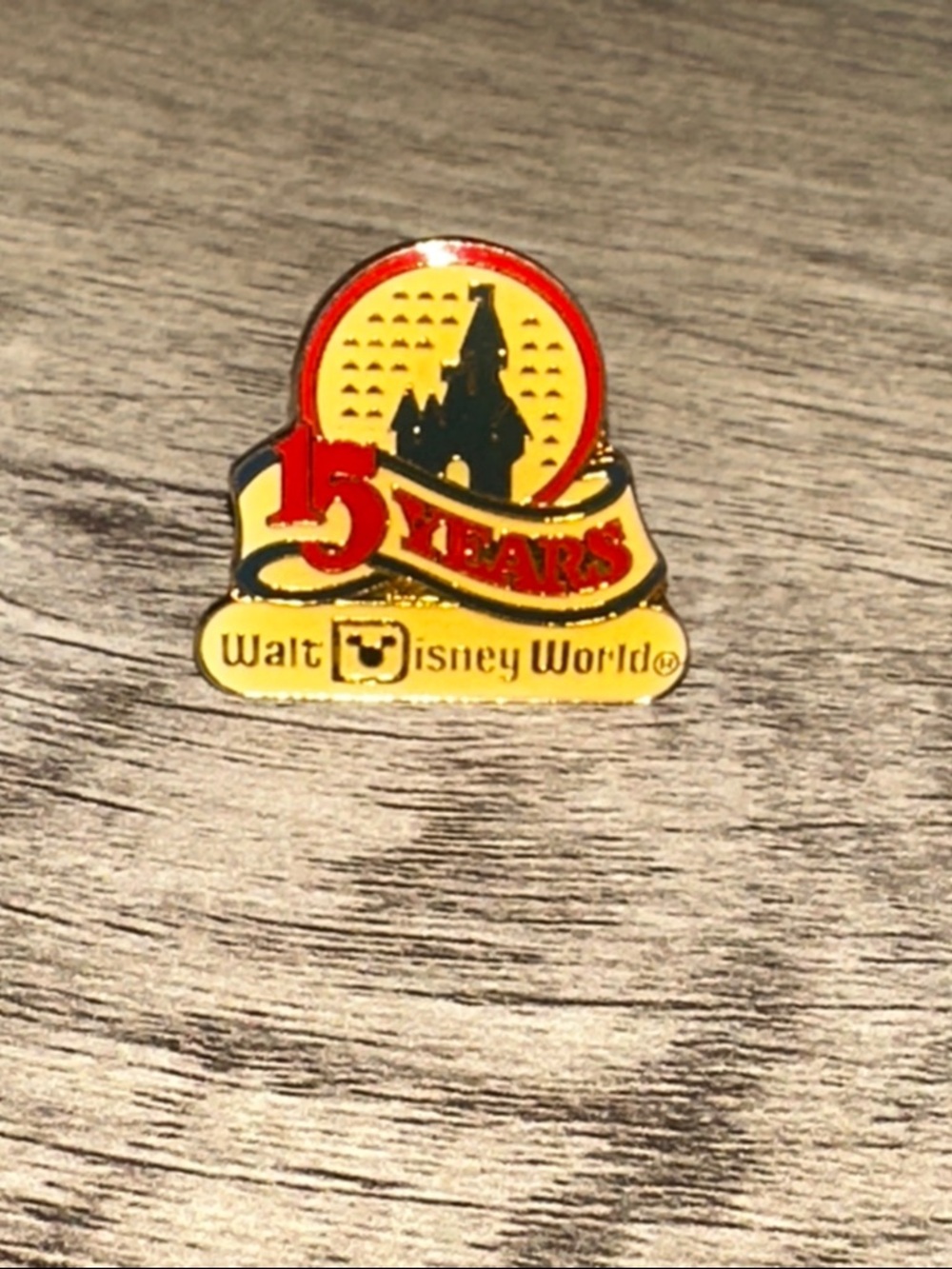 Walt Disney World 15th Anniversary Pin – Vintage Disney Collectible Lapel Pin